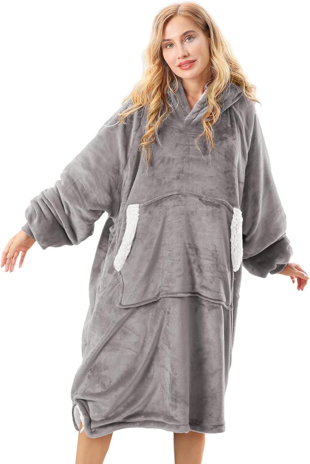 30% OFF Uttermara Wearable Blanket Sweatshirt for Women & Men, Sherpa Hoodie Blanket