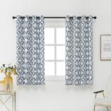 60% OFF Reepow Blue Grey Moroccan Blackout Curtains for Bedroom 2 Panels, Thermal Insulated Grommet
