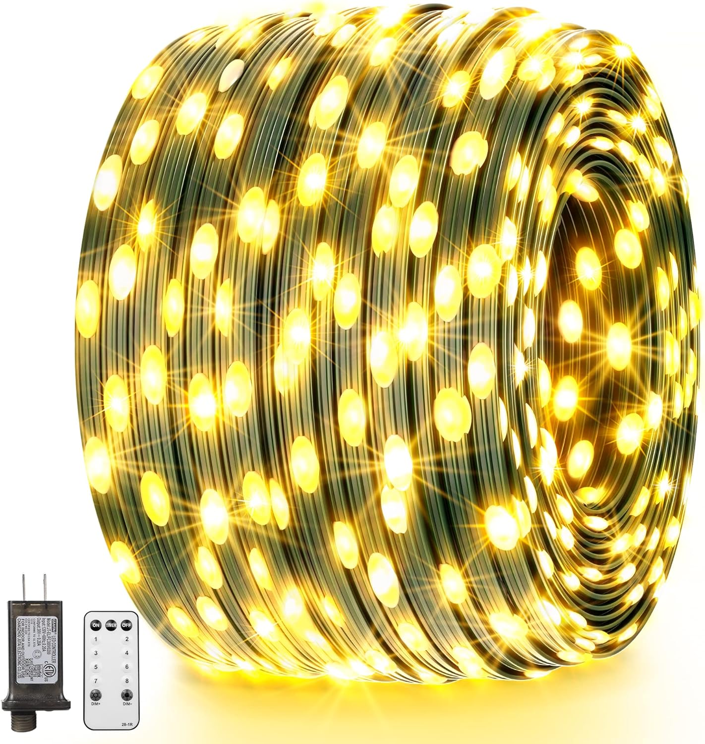 60% OFF Christmas Lights Outdoor, 197FT 600 LED String Lights 8 Modes & Timer Christmas Tree Lights