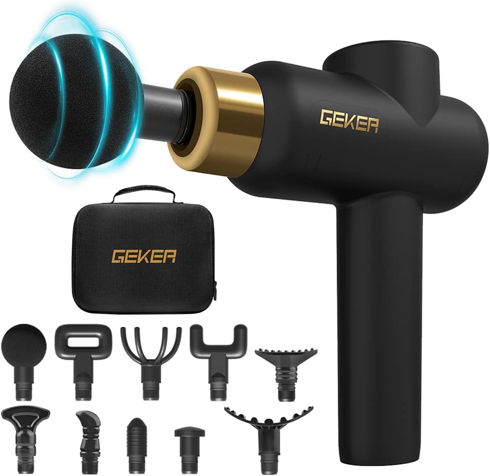 50% OFF GEKER Massage Gun Deep Tissue Massager Gun, Upgrade Percussion Muscle Massage Gun