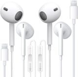 55% OFF  2 Pack – Apple Earbuds for iPhone Headphones [Apple MFi Certified] Wired Lightning Earphones