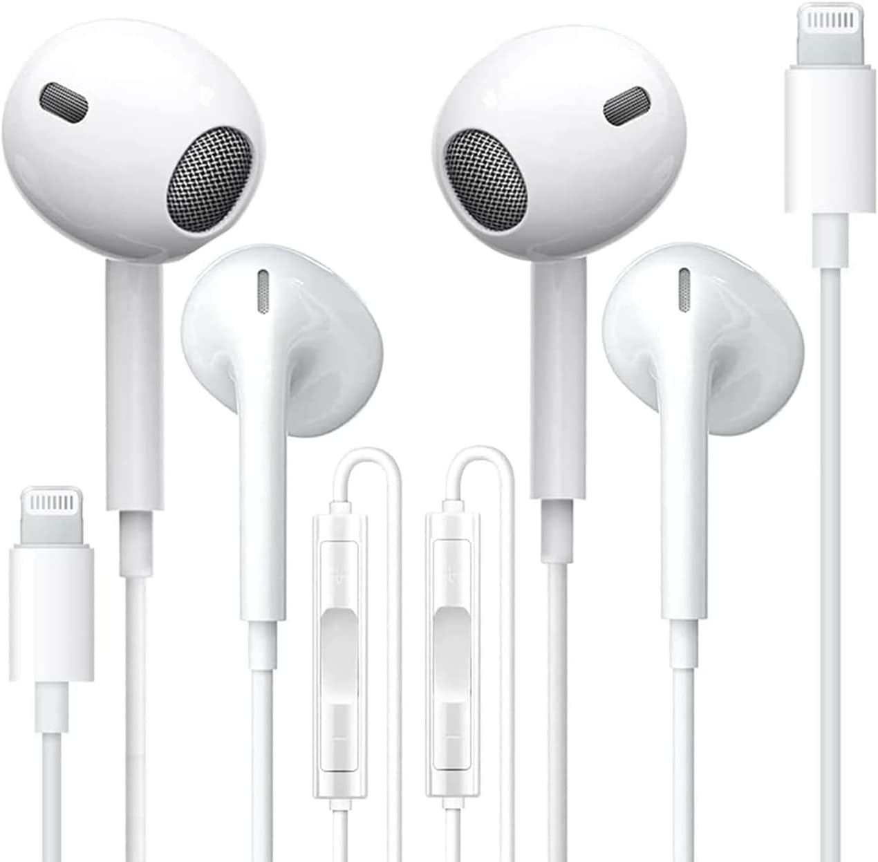55% OFF  2 Pack – Apple Earbuds for iPhone Headphones [Apple MFi Certified] Wired Lightning Earphones