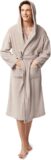 50% OFF SIORO Mens Fleece Hooded Robe,Super Soft Plush Bathrobes with Pocket Fuzzy Winter Nightgown