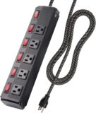 50% OFF Metal Power Strip Surge Protector with 14 AWG Long Extension Cord