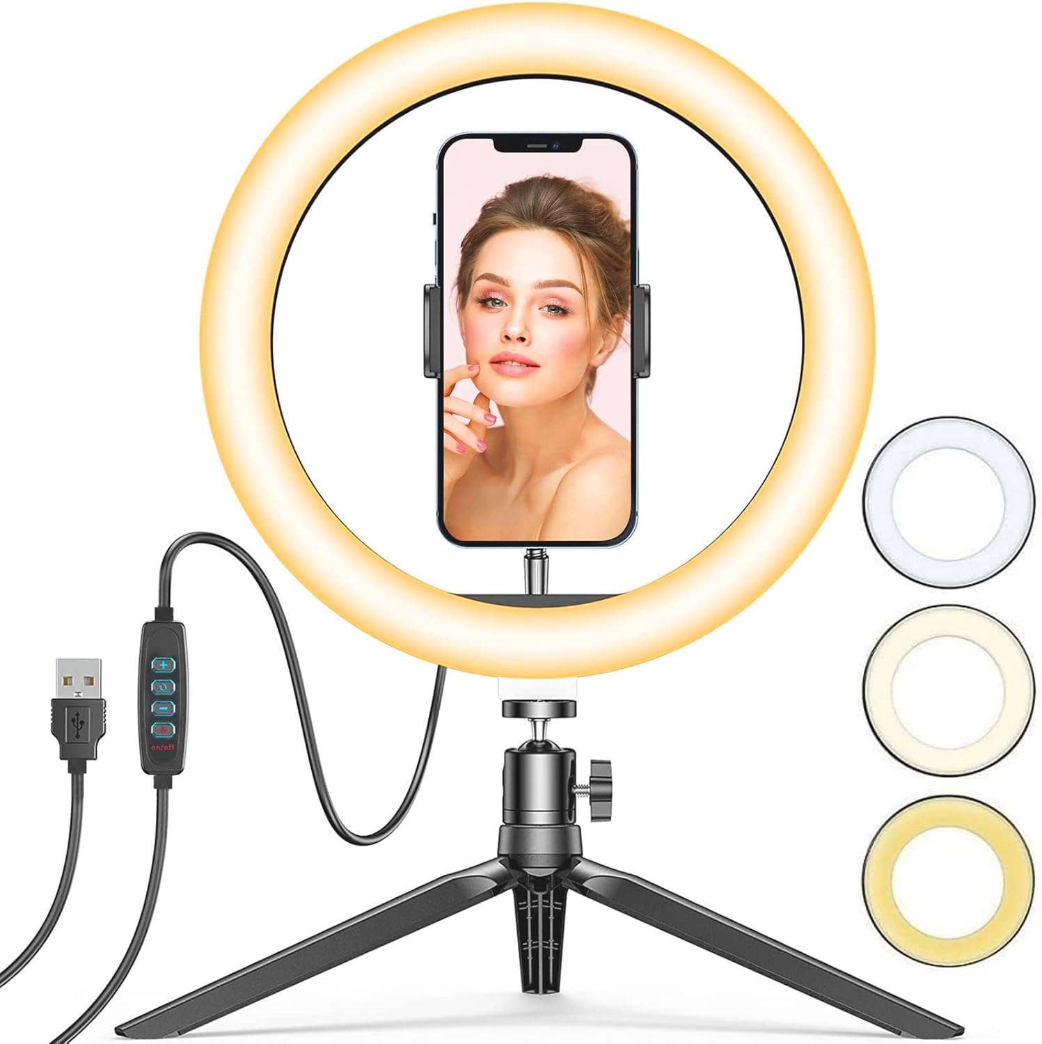 58% OFF Ring Light, Ring Light for Makeup 10″, Ring Light with Stand and Phone Holder