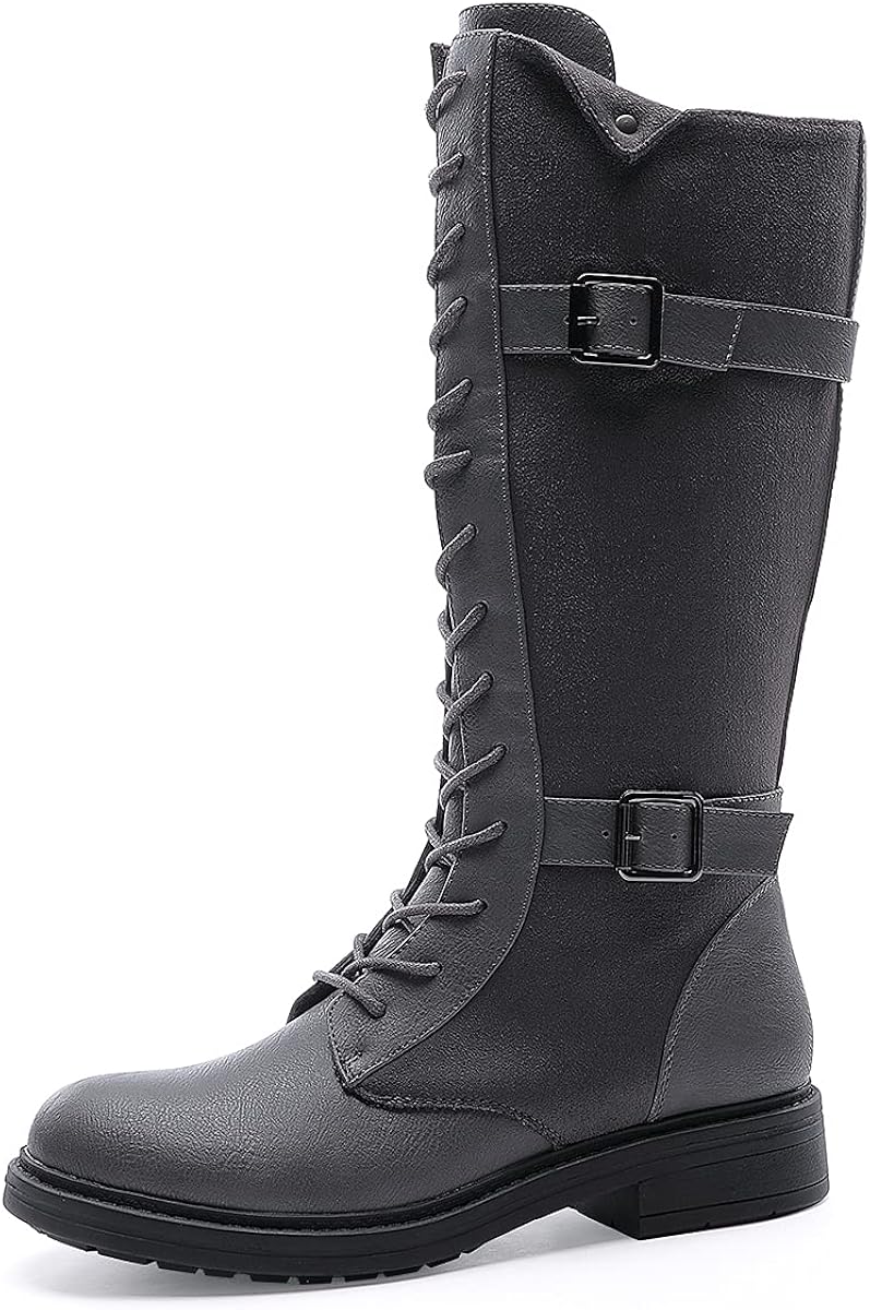 50% OFF CentroPoint Women’s Over The Knee Boot Thigh High Boots Riding Low Heel Strappy Side Zip