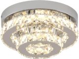 55% OFF  Mini Crystal Chandeliers for Dining Room Lighting Chrome LED Ceiling Light 9.8″
