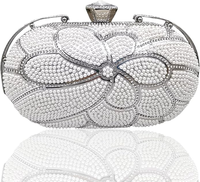 50% OFF Evening Bag,Womens Clutch Luxury Evening Bags Full Beaded Artificial Pearls Handbag