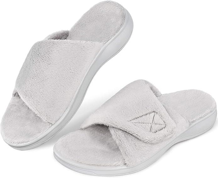 50% OFF Women’s Slippers with Arch Support for Plantar Fasciitis, Womens Slippers with Adjustable