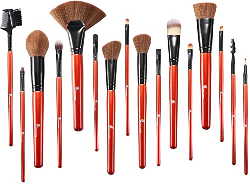 60% OFF Makeup Brushes START MAKERS 16PCS Red Makeup Brush Set with Synthetic Fiber Bristles