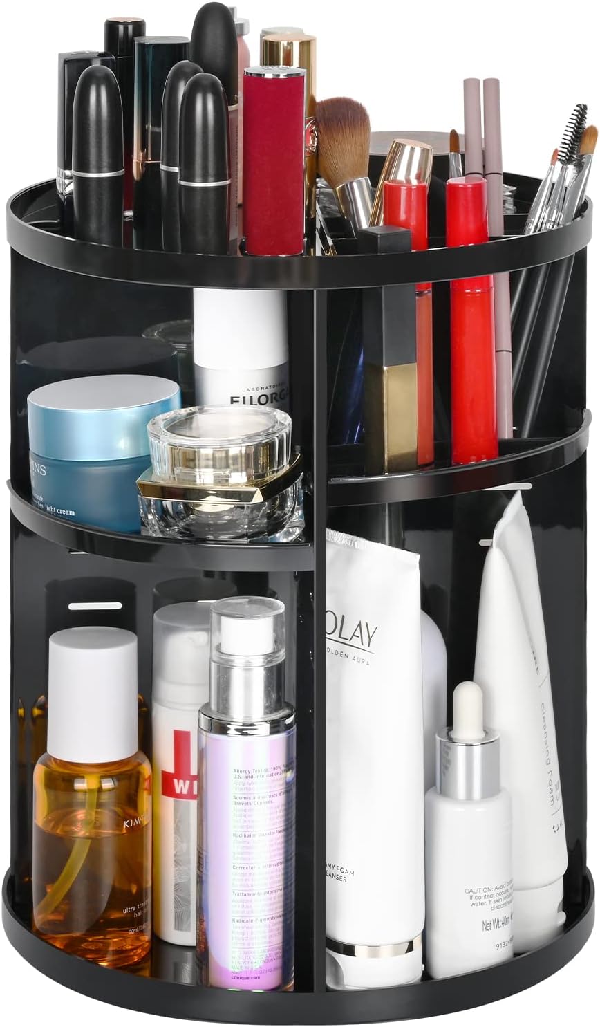 50% OFF MuForu Makeup Organizer 360 Degree Rotating Makeup Organizer Adjustable Cosmetics Organizer