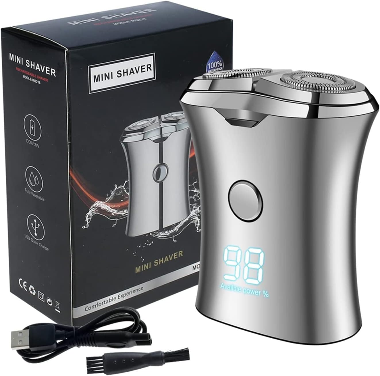 50% OFFWiasihsy Electric Razor for Men, Men’s Travel Shaver, Dry and Wet Dual -Use Beard Trimmer for Men