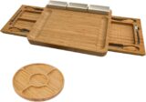 50% OFF Louis Donné Bamboo Cheese Board and Knife Set – Extra Large Charcuterie Board Set & Accessories