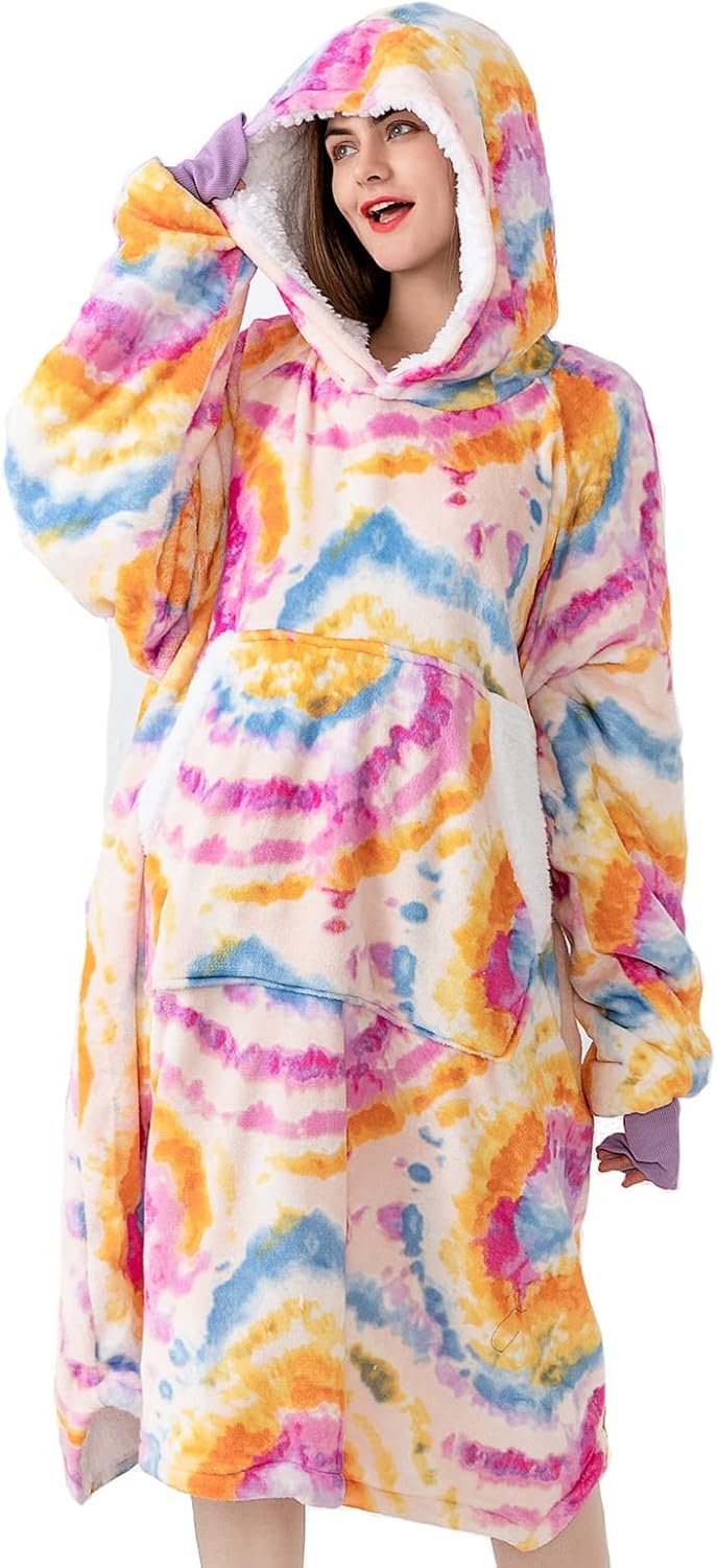 50% OFF Sivio Blanket Sweatshirt, Plush Flannel Sherpa Wearable Blanket with Sleeves