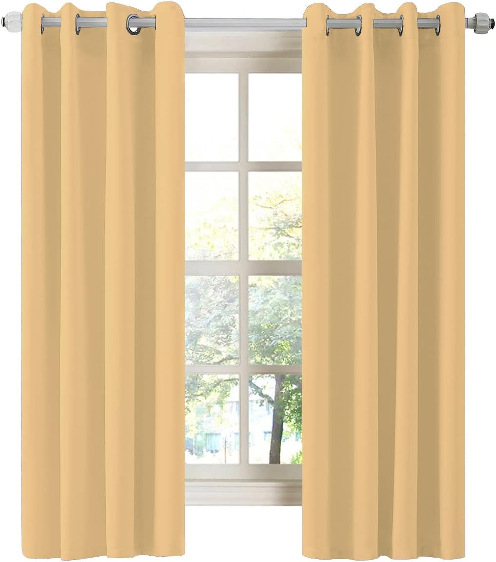 LA PALMA Thermal Insulated Blackout Darkening Grommet Living Room Curtains Window Drapes