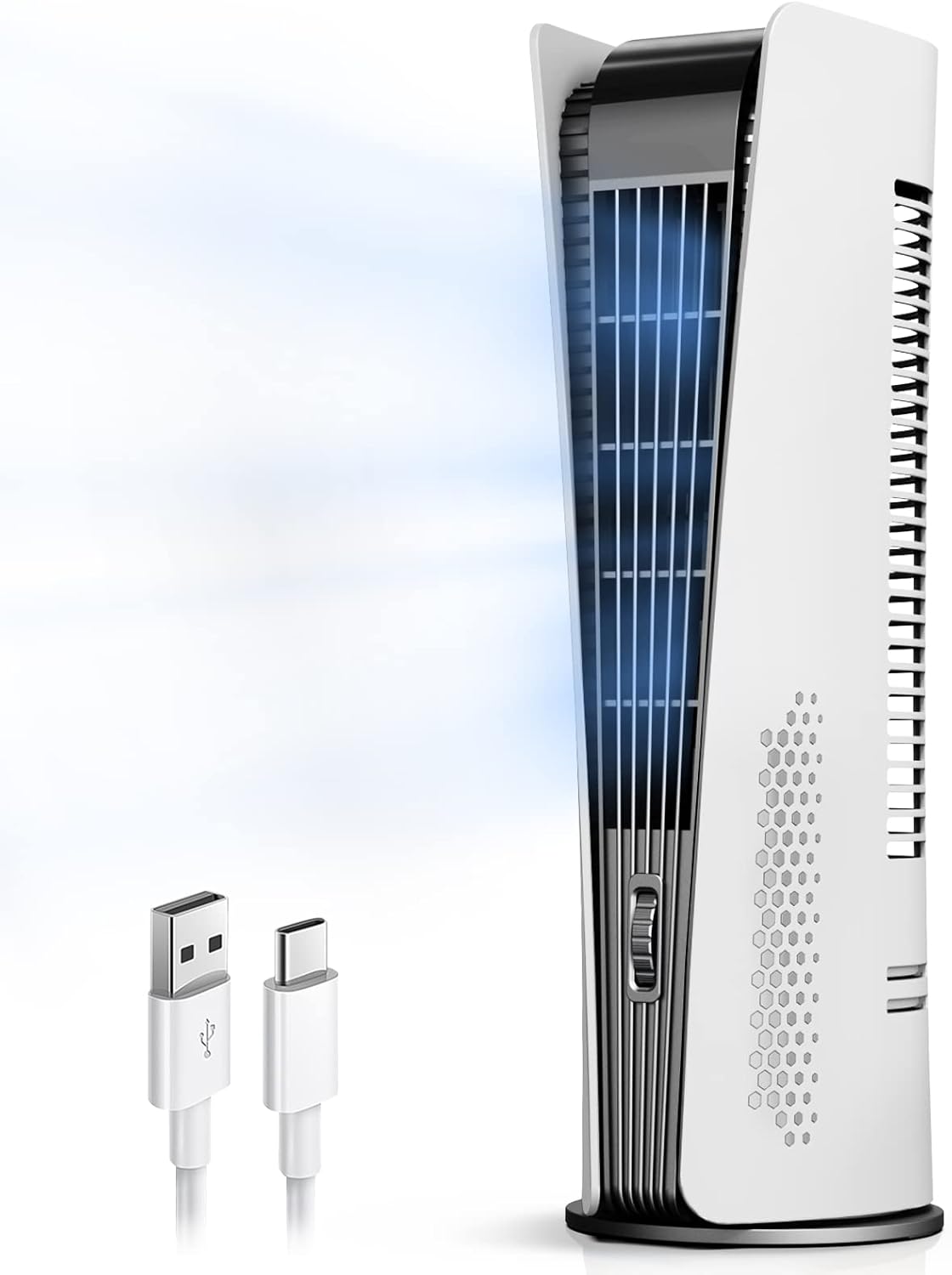 50% OFF CONBOLA Portable Tower Fan, Oscillating 10000mAh Battery Operated Fan Rechargeable Standing Floor Fan with LED