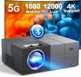 70% OFF Native 1080P 5G WiFi Bluetooth Projector 4K Support, 12000L 350 ANSI YOWHICK Outdoor Movie