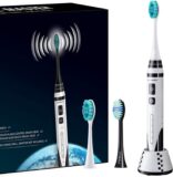 60% OFF ORAL MASTER Sonic Electric Toothbrush for Adults with 3 Brush Heads, Dupont Bristles