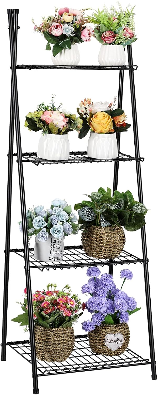 50% OFF Metal Plant Stand Plant Shelf Indoor Multifunctional 4 tier Ladder Shelf