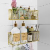 50% OFF Iperlife Adhesive Shower Caddy Basket Shelf, Bathroom Shampoo Organizer Shelves