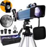 50% OFF Telescope for Adults Kids Beginners,60mm Aperture Portable Professional Astronomical Telescope Refractor