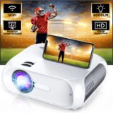 50% OFF Projector, Portable Projector with Screen,200″ HD 1080P Supported Mini Projector