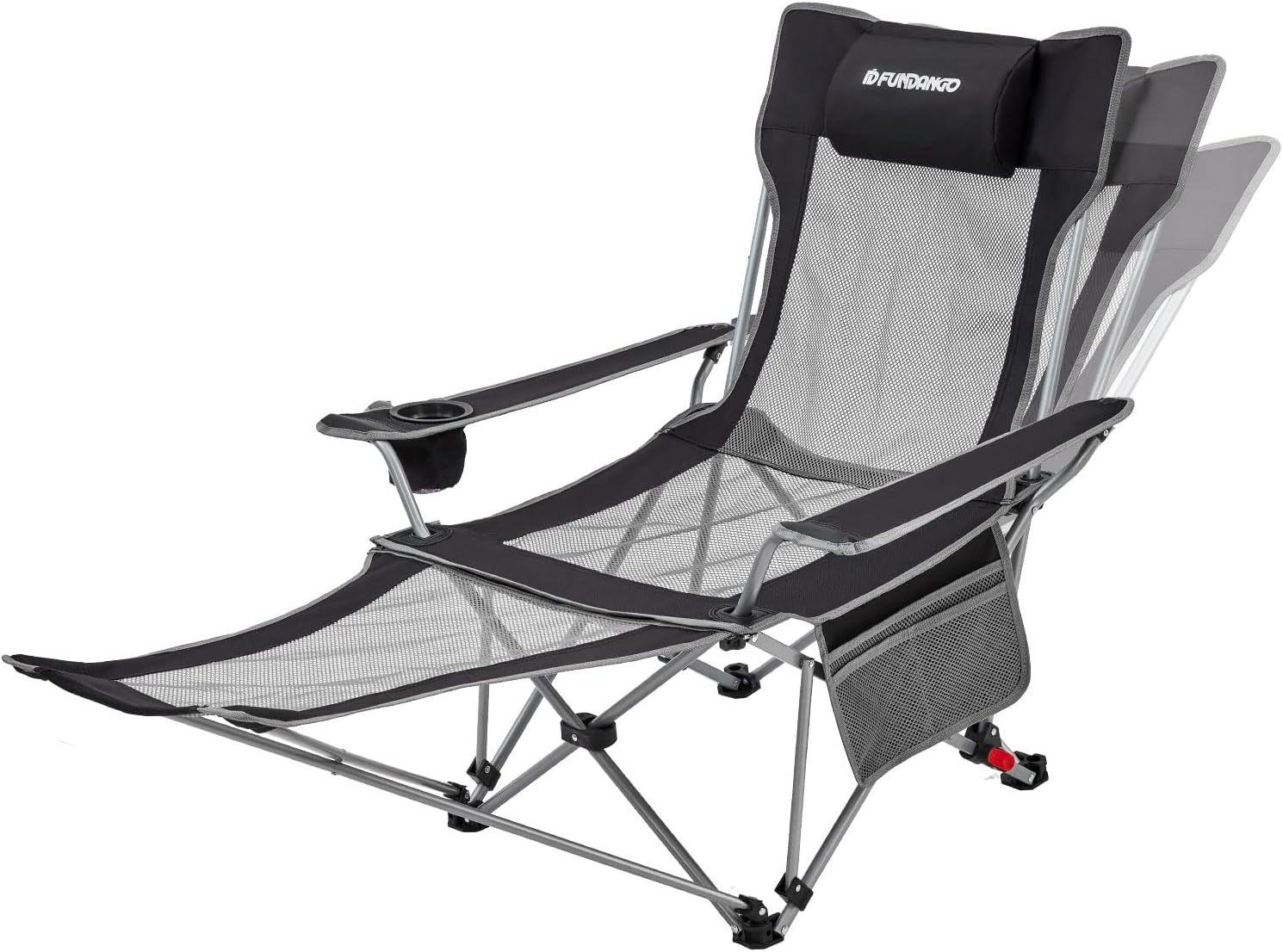 50% OFF FUNDANGO Reclining Camping Chair 3-Position Adjustable Folding Lounge Chairs