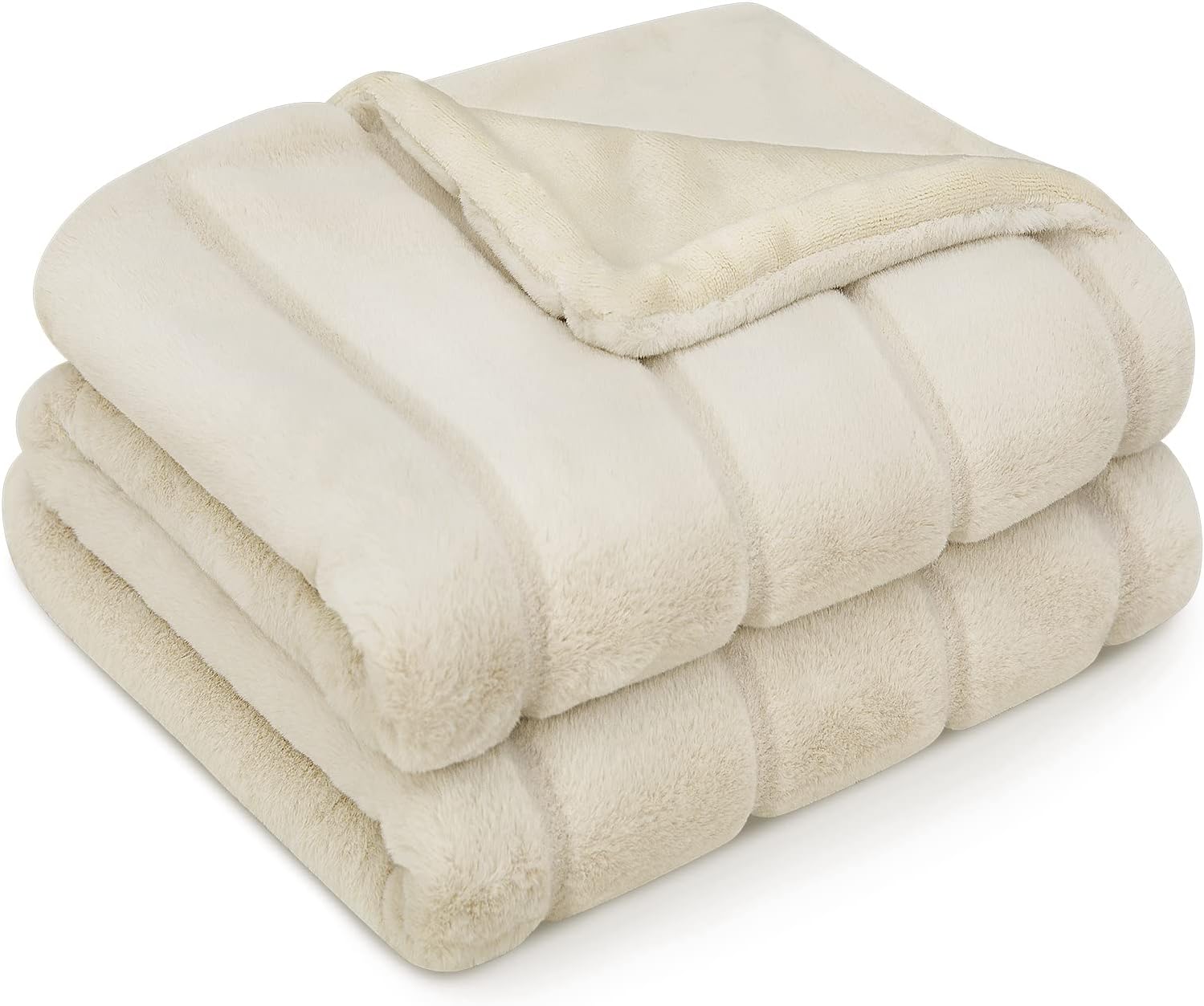 immtree Faux Rabbit Fur Blanket for Couch, Super Soft Fuzzy Fluffy Throw Blanket