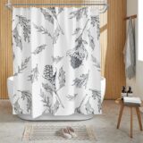 60% OFF AOSKY Shower Curtain Polyester Fabric Printed Shower Curtain for Bathroom