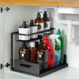 50% OFF Under Sink Organizer – 2 Tier Bathroom Countertop Organizer Under Cabinet Storage for Kitchen
