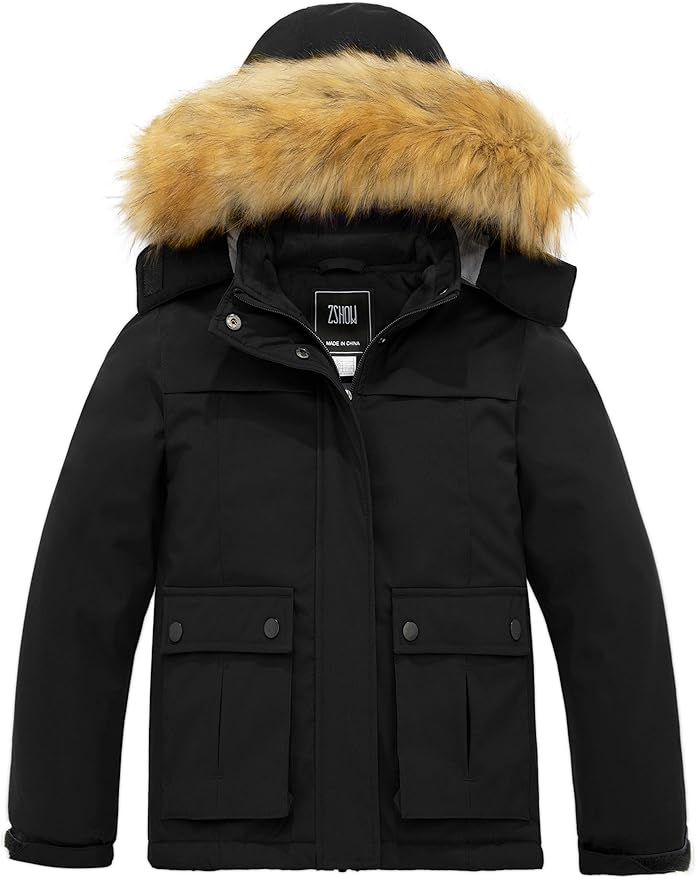 50% OFF ZSHOW Girls’ Waterproof Ski Jacket Warm Winter Coat Kids Fleece Raincoat Parka
