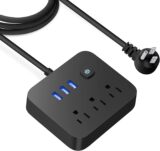 80% OFF Power Strip Surge Protector USB Ports, 3 Outlets Ports Desktop Charging Station
