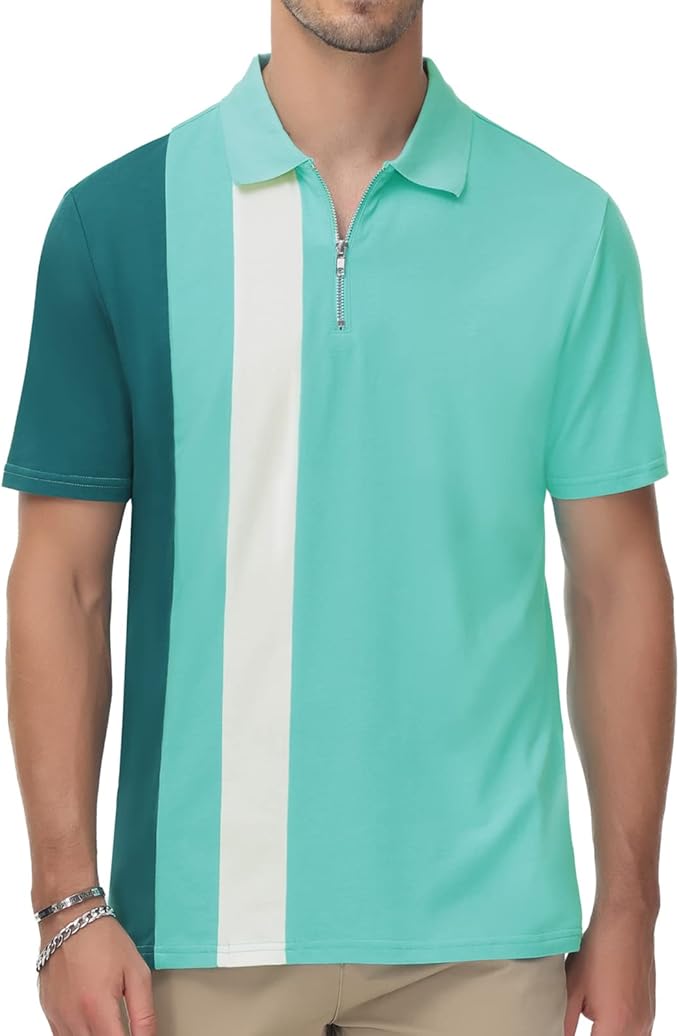 55% OFF  PJ PAUL JONES Mens Striped Golf Polo Shirts Classic Fit Short Sleeve T Shirt