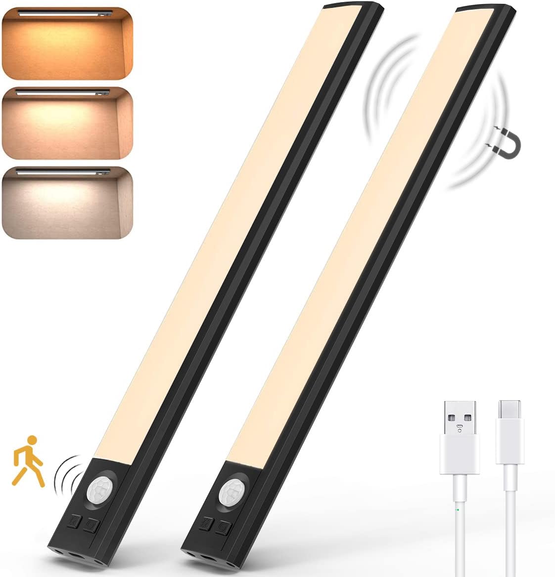 50% OFF Under Cabinet Lights Rechargeable, 41 Led Motion Sensor LED Closet Light