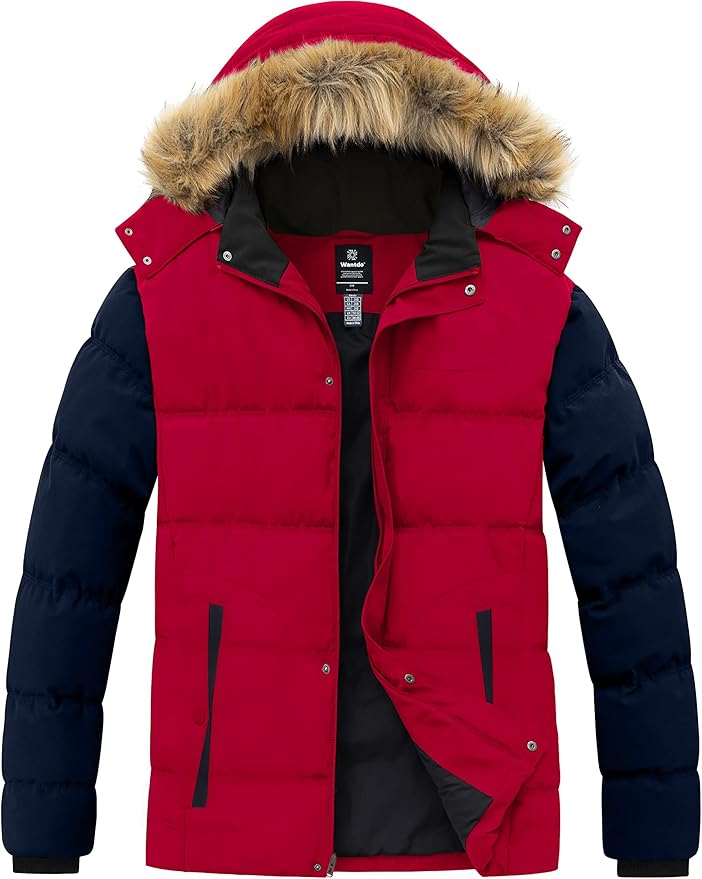 50% OFF Wantdo Men’s Winter Puffer Jacket Thicken Winter Coat Warm Padded Jacket with Hood