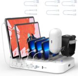 50% OFF AUKUU Charging Station, Charging Station for Multiple Devices, 6 in 1 with 4 USB Ports