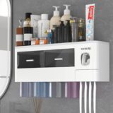 50% OFF Toothbrush Holders Wall Mounted, Yoobure Automatic Toothpaste Dispenser Set for Bathrooms