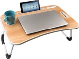 50% OFF Acoode Folding Laptop Desk Adjustable Foldable Lap Stand for Bed Tray Table with USB Port Cup Holder