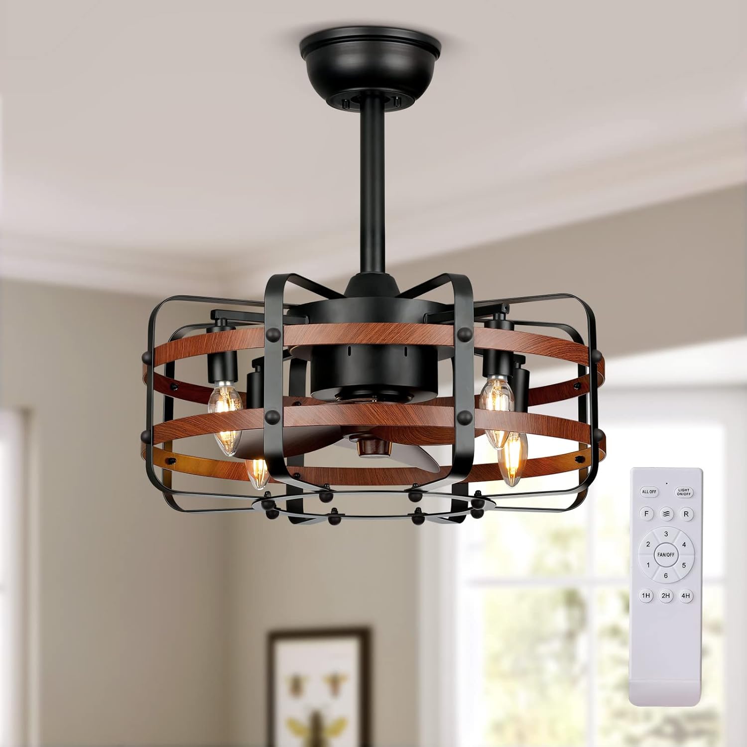 50% OFF Galtlap Rustic Ceiling Fans with Lights, Farmhouse Flush Mount Ceiling Fan Remote Control