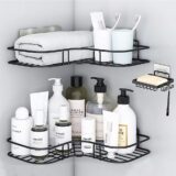 50% OFF Corner Shower Caddy Shelf with Adhesive Hooks and Soap Dish,No Drilling RustProof Stainless Steel
