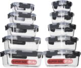 50% OFF Glass Food Storage Containers with Lids Airtight，Glass Meal Prep Containers