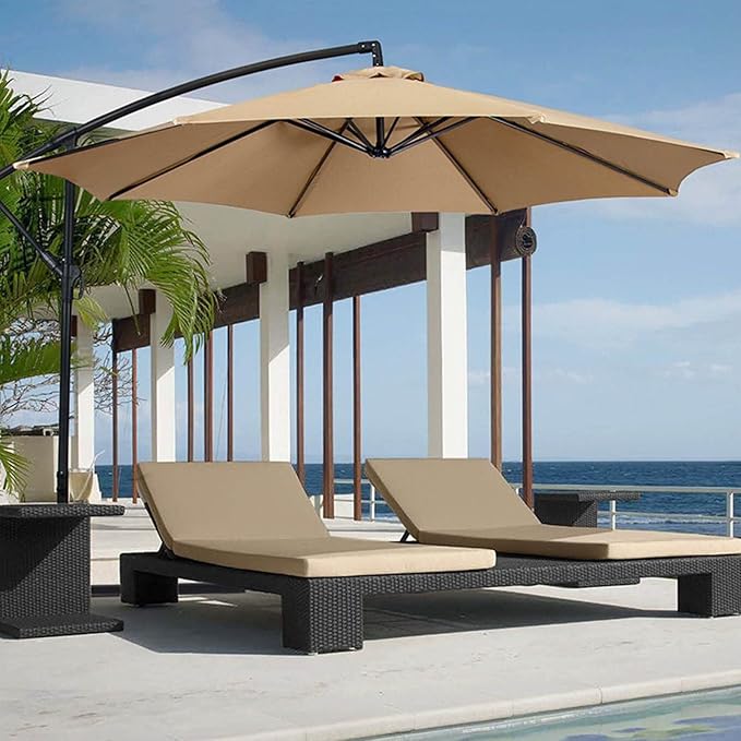 80% OFF Bobomoti 10FT Patio Umbrella, 95% UV protection and Waterproof Canopy, Round Offset Umbrellas