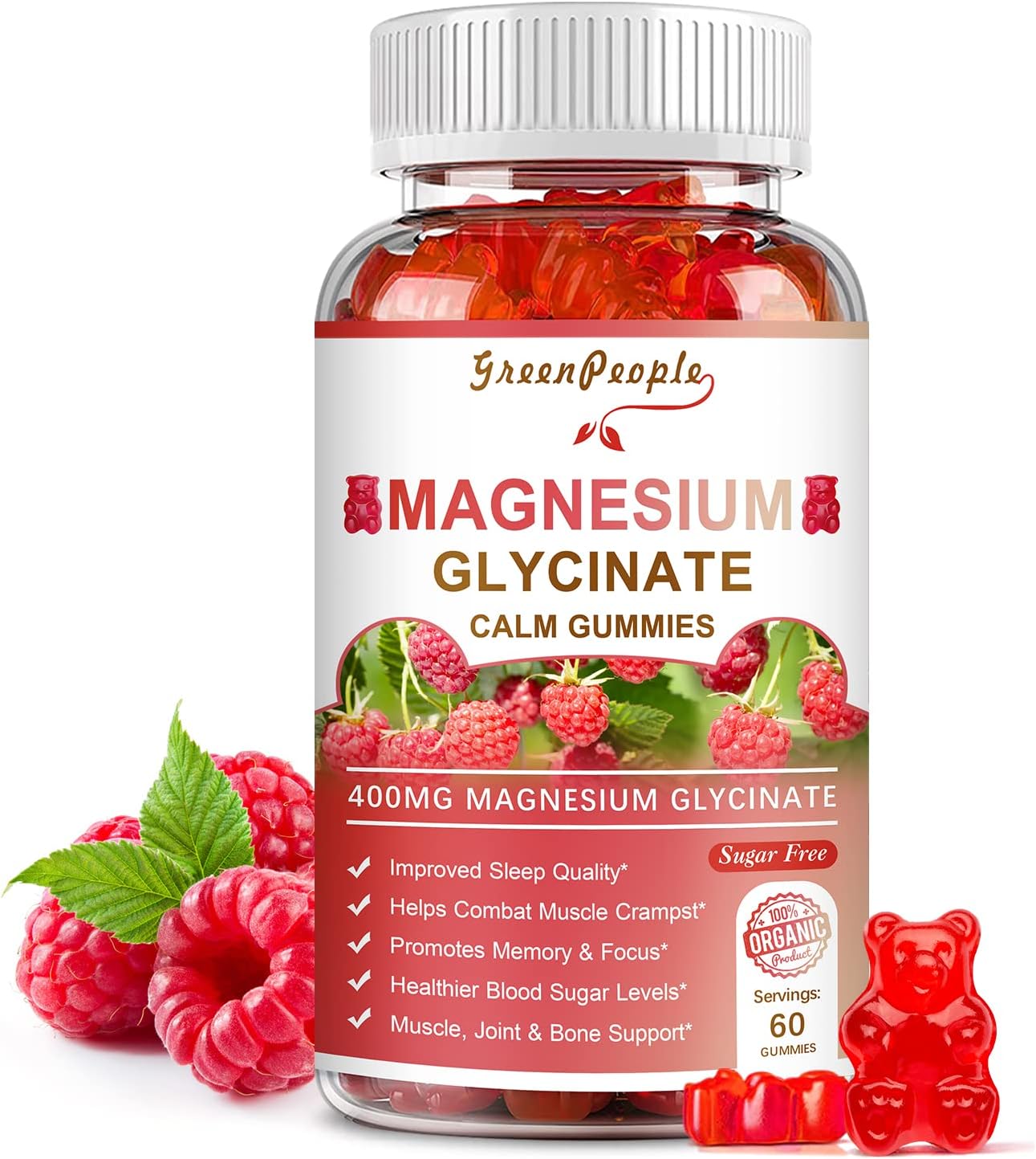 55% OFF  Magnesium Glycinate Gummies 400mg with L-Threonate 200mg – Sugar Free Magnesium Potassium Supplement