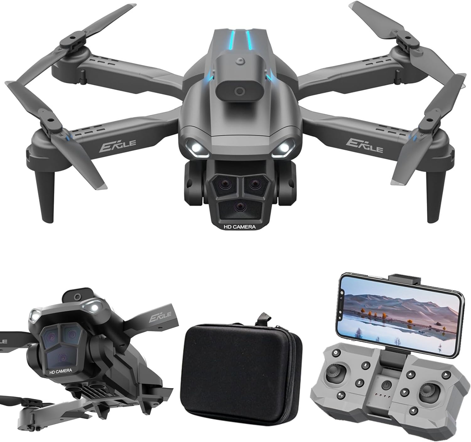 80% OFF Mini Drones with Camera for Adults 4K, 3 Cameras FPV Drone Gift for Men and Kids