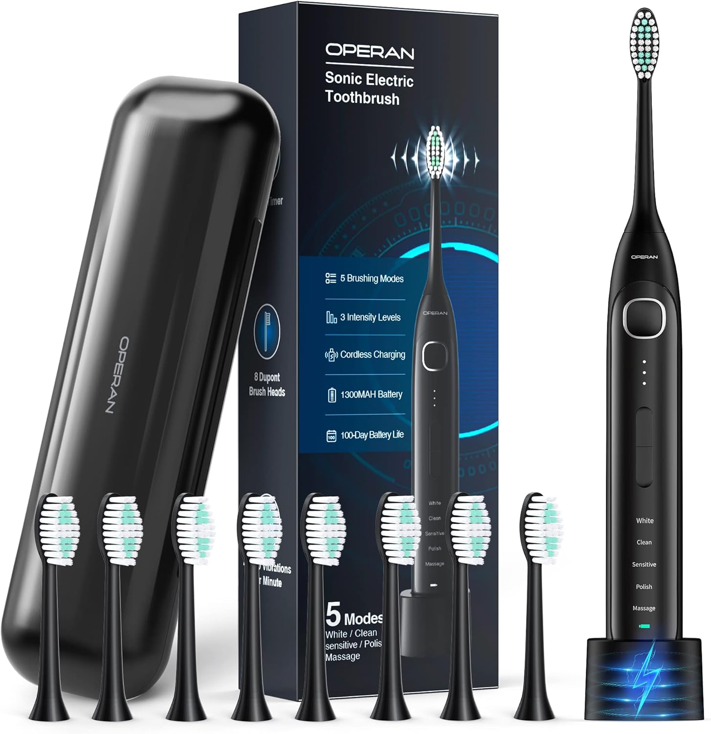 52% OFF Operan Electric Toothbrush for Adults and Kids Sonic Rechargeable Toothbrush with 5 Modes