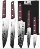 63% OFF ipurehome Knife Set Kitchen Knife Set, Professional 5 Pcs High Carbon German Stainless Steel Knife Set