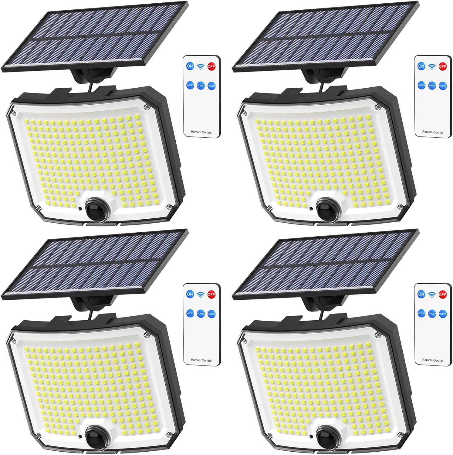 50% OFF Engrepo 4 Pack Solar Lights 208 LEDs Solar Powered Motion Sensor Light Security Waterproof