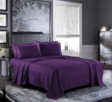 50% OFF Bed Sheets – King Sheet Set [6-Piece, Purple] – Hotel Luxury 1800 Brushed Microfiber