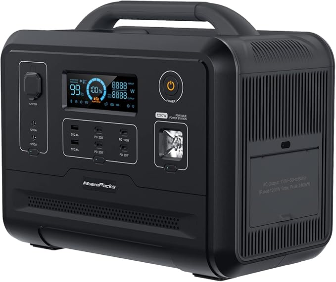 50% OFF Portable Power Station 960wh Solar Generators For Home Use,Nuevopacks 1200W Solar Generator