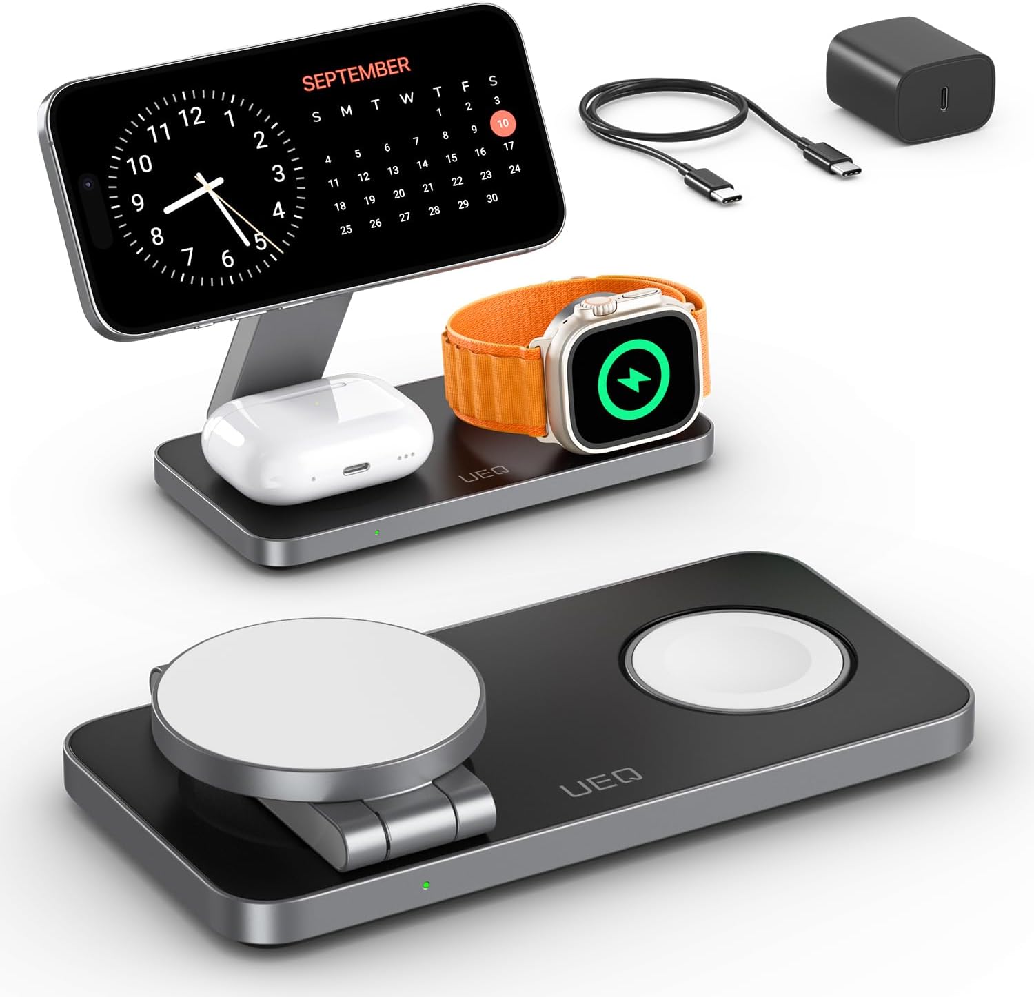 50%OFF Foldable 3 in 1 Wireless Charging Station for Apple Compatible with Magsafe Charger Stand